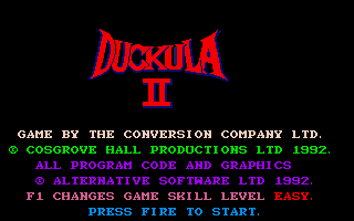 Count Duckula 2 Featuring Tremendous Terence (Atari ST) screenshot: Title Screen.
