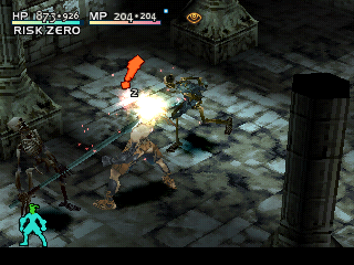 Vagrant Story (PlayStation) screenshot: Undead attack me from both sides!