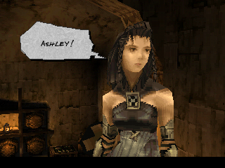 Vagrant Story (PlayStation) screenshot: One of the game's many cutscenes - here feature Callo, Ashley's partner and one of the few female characters