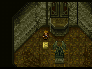 Wild Arms (PlayStation) screenshot: Dungeons have more puzzles than you'd usually see in a Japanese RPG. Here, Jack is pushing blocks into openings