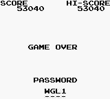 Bubble Bobble (Game Boy) screenshot: Game Over