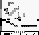 Bubble Bobble (Game Boy) screenshot: Half-bobbles