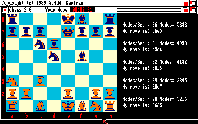 Chess 2.0 (Amiga) screenshot: Alas, the queen is lost