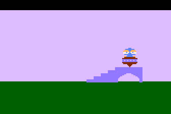 Tink!Tonk!: Tonk in the Land of Buddy-Bots (Atari 8-bit) screenshot: Arriving in my Spaceship