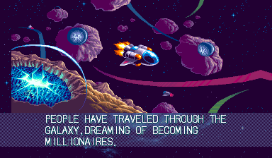 Eco Fighters (Arcade) screenshot: Ship in space?