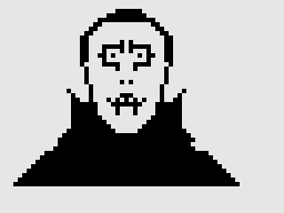 The Tomb of Dracula (ZX81) screenshot: Dracula himself.