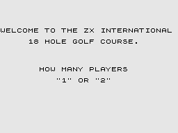 Golf (ZX81) screenshot: Title Screen.