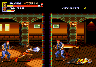 Streets of Rage 2 (Arcade) screenshot: Using a special move.