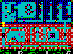 Deadly Labyrinth of Lord Xyrx (ZX Spectrum) screenshot: Level 8