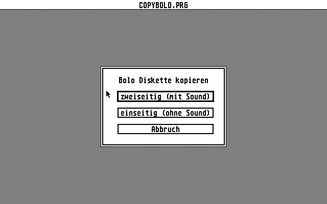 Bolo Werkstatt (Atari ST) screenshot: The copy program for the original game (to copy your levels onto).