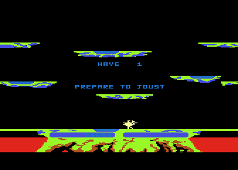 Joust (Atari 8-bit) screenshot: Wave introduction