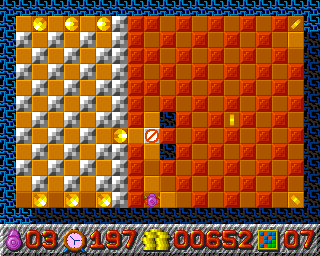 Explorer (Amiga) screenshot: Level 7 - no-stop area