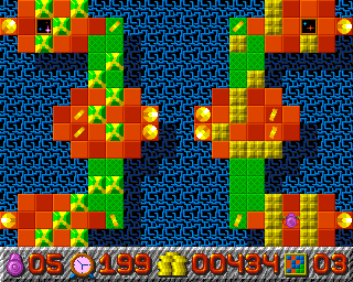 Explorer (Amiga) screenshot: Level 3- teleporters appear