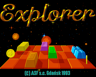 Explorer (Amiga) screenshot: Title screen