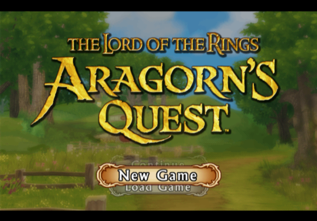 The Lord of the Rings: Aragorn's Quest (PlayStation 2) screenshot: Title/menu screen.