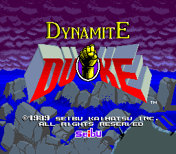 Dynamite Duke (Arcade) screenshot: Title Screen.