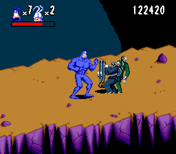 The Tick (SNES) screenshot: On a slope