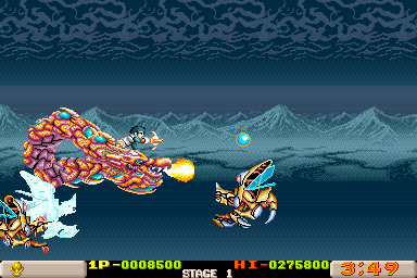 Dragon Breed (Arcade) screenshot: Dragon upgraded.