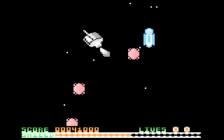 Speed Zone (Atari 8-bit) screenshot: Changing position of the shuttle