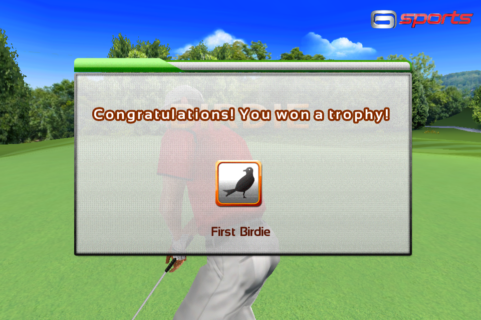 Real Golf 2011 (iPhone) screenshot: Winning a trophy