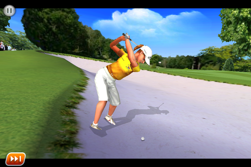 Real Golf 2011 (iPhone) screenshot: Bunker shot