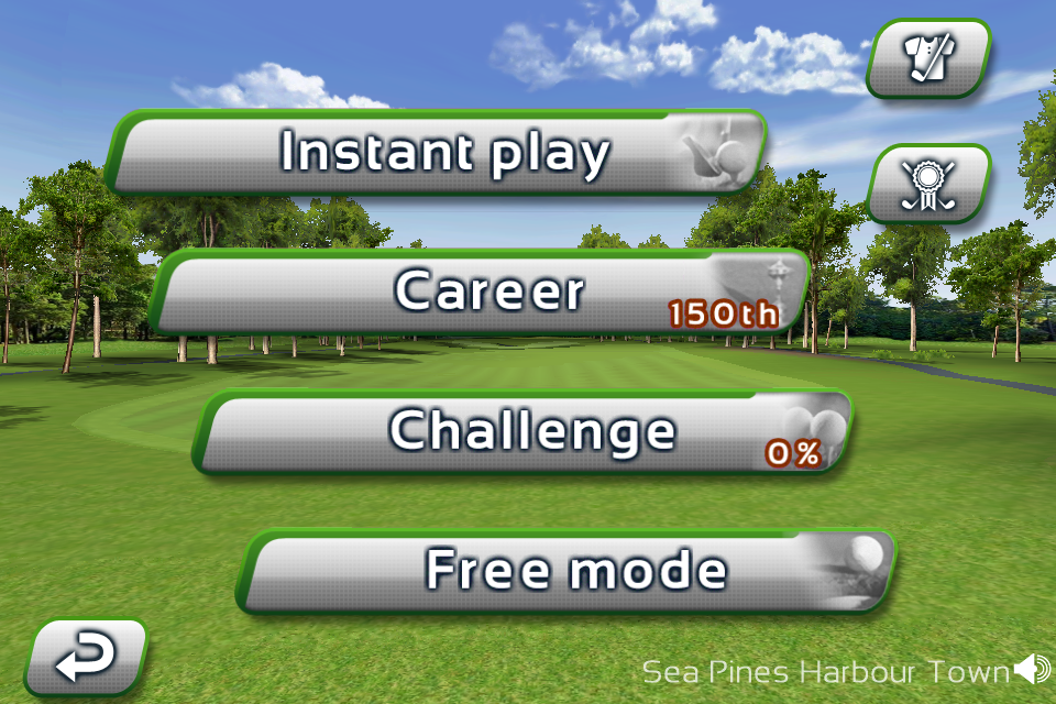 Real Golf 2011 (iPhone) screenshot: Single player modes