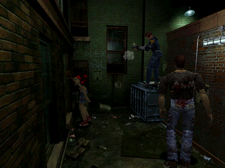 Resident Evil 2 (PlayStation) screenshot: Lady zombie.
