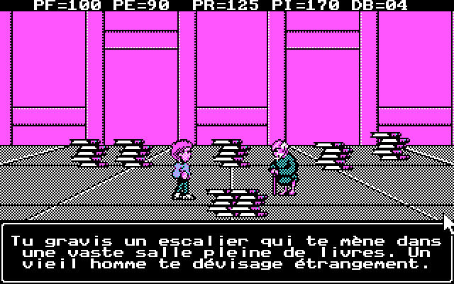 Le Labyrinthe de Morphintax (DOS) screenshot: A simple old man