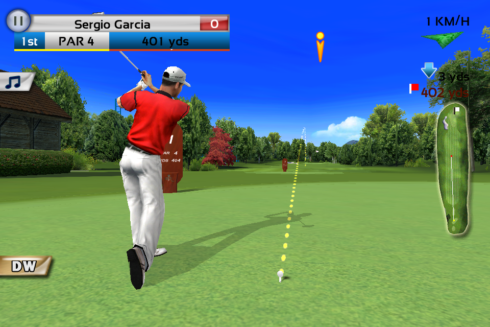 Real Golf 2011 (iPhone) screenshot: Player getting ready