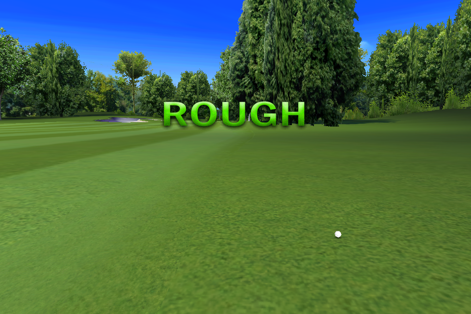 Real Golf 2011 (iPhone) screenshot: Hitting the rough