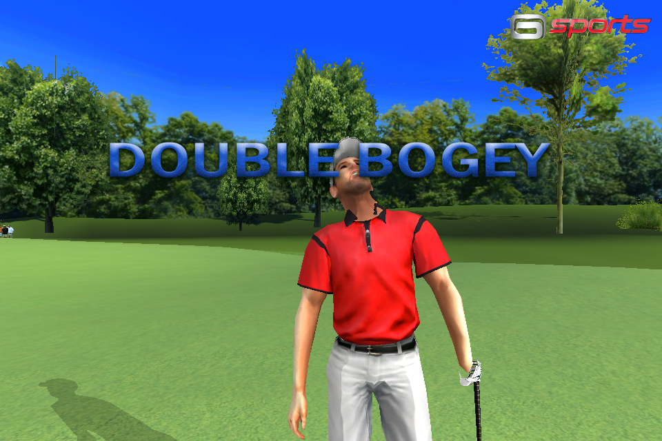 Real Golf 2011 (iPhone) screenshot: Double bogey