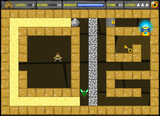 Crypt Raider (Browser) screenshot: Level 3
