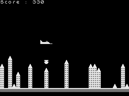 Bomber (Jupiter Ace) screenshot: Dropping bombs