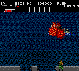 Bloody Wolf (Arcade) screenshot: Destroyed the boss.