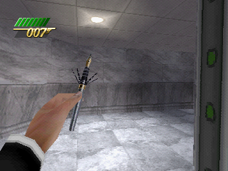 007: The World is Not Enough (PlayStation) screenshot: The VLF Disruptor can neutralize the metal detector.