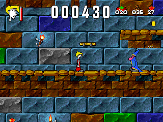Mr. Tomato (DOS) screenshot: Blue wizard
