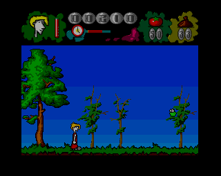Mr. Tomato (Amiga) screenshot: End of the level one