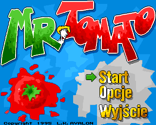 Mr. Tomato (Amiga) screenshot: Main menu