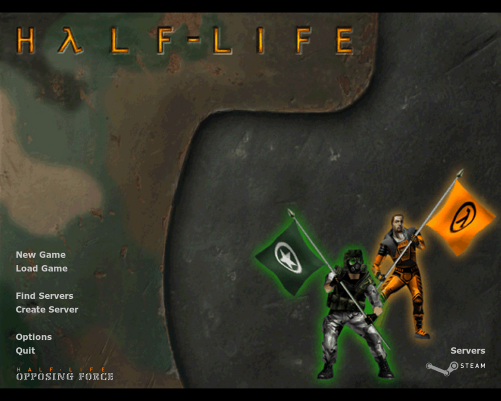 Half-Life: Opposing Force (Linux) screenshot: Title and main menu