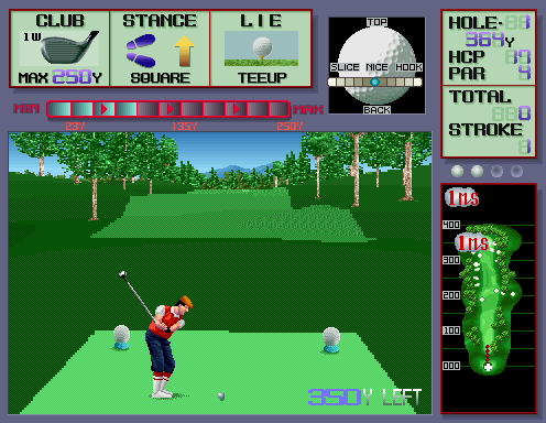 Dynamic Country Club (Arcade) screenshot: Tee-Off.