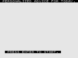 2K Games Pack (ZX81) screenshot: Advice