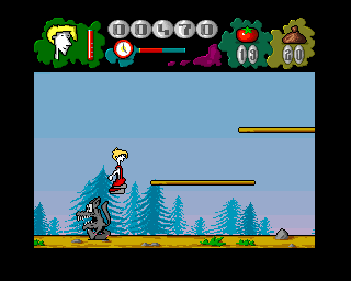 Mr. Tomato (Amiga) screenshot: Vicious wolf