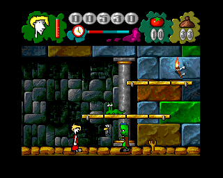 Mr. Tomato (Amiga) screenshot: Young frankenstein ahead
