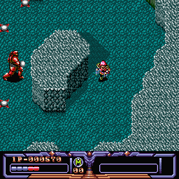Arcus Odyssey (Sharp X68000) screenshot: Playing as Erin and battling the first boss