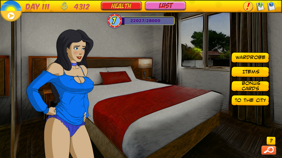 Girls in the Big City (Windows) screenshot: Wonder Woman at her apartment