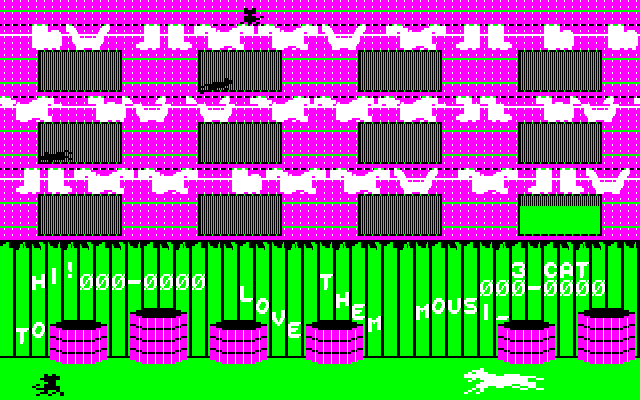 Alley Cat (PC-88) screenshot: Front of the house