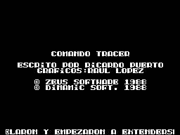 Comando Tracer (ZX Spectrum) screenshot: Title Screen
