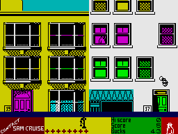 Contact Sam Cruise (ZX Spectrum) screenshot: Standing at the window