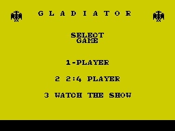 Gladiator (ZX Spectrum) screenshot: Options