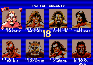 Champion Wrestler (Arcade) screenshot: Player Select